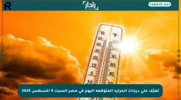 تعرّف على درجات الحرارة المتوقعة اليوم في مصر السبت 9 أغسطس 2025